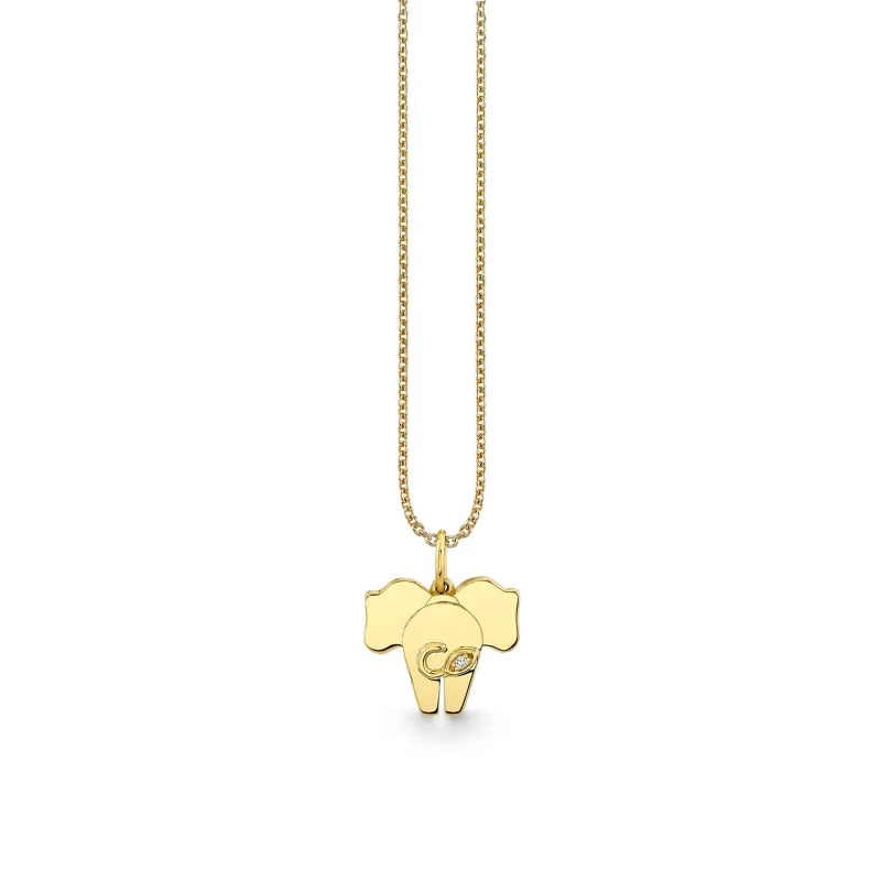 Gold & Diamond Elephant Tail Charm made by Sydney Evan