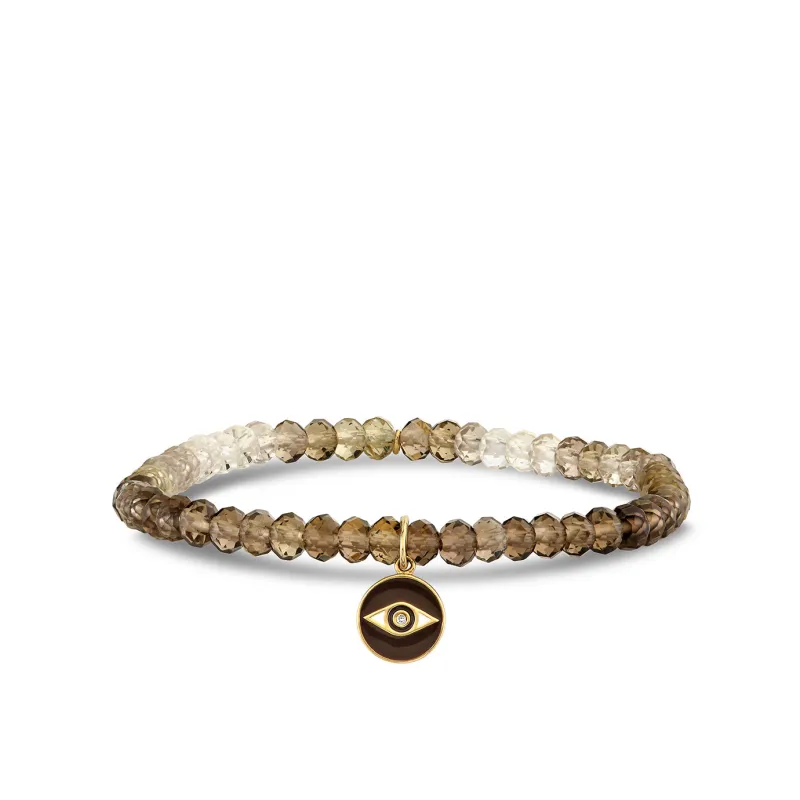 Gold & Diamond Eye Coin on Shaded Quartz made by Sydney Evan