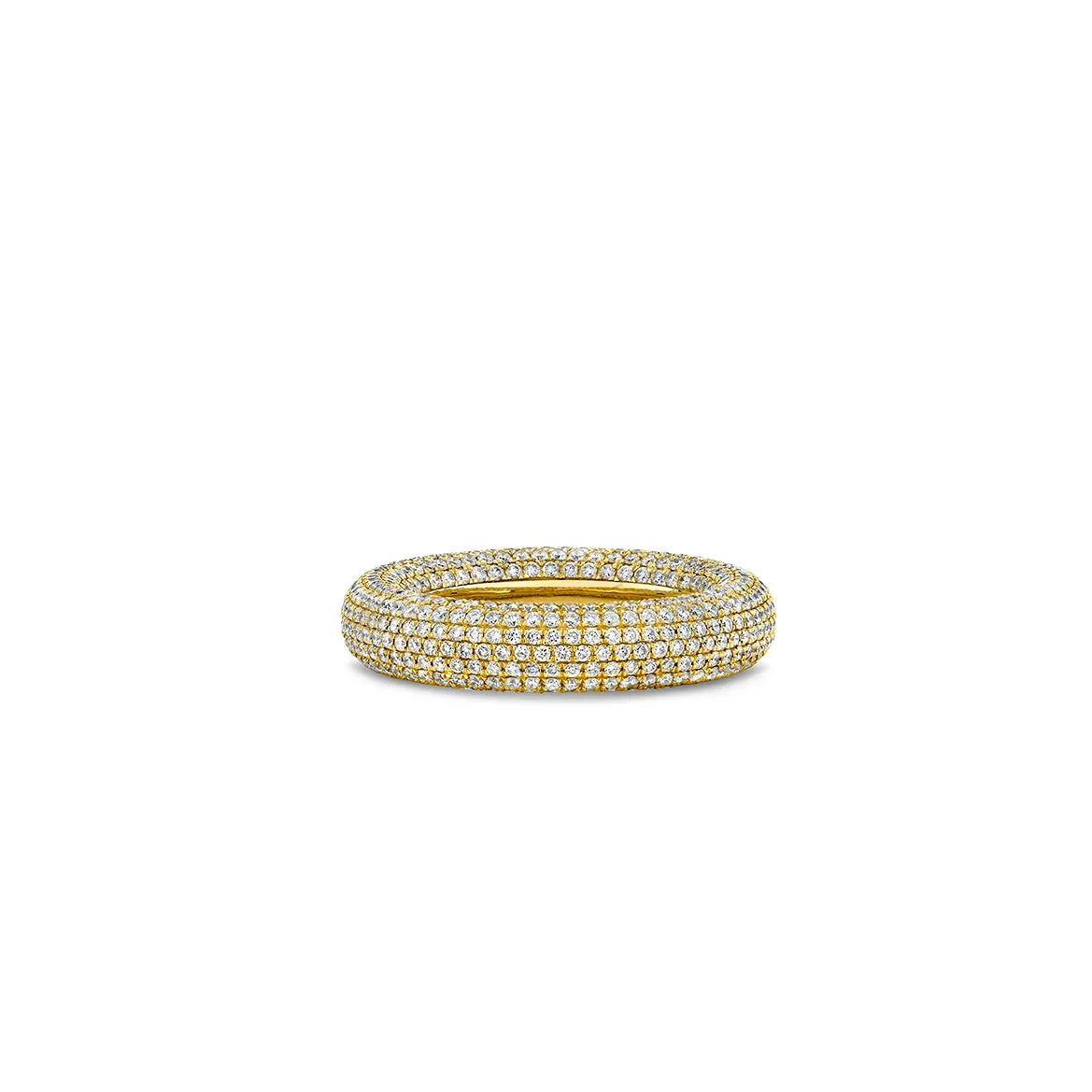 Gold & Pave Diamond Puffy Ring sold by Sydney Evan product image thumbnail 3