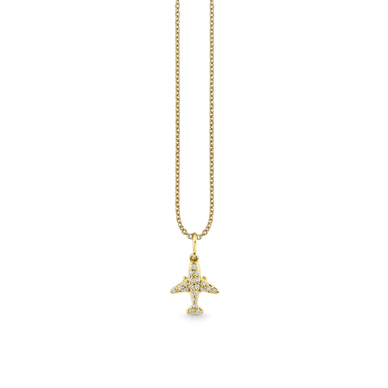Gold & Diamond Airplane Charm made by Sydney Evan