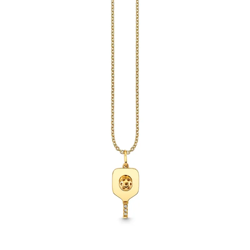 Gold & Diamond Pickleball Charm made by Sydney Evan