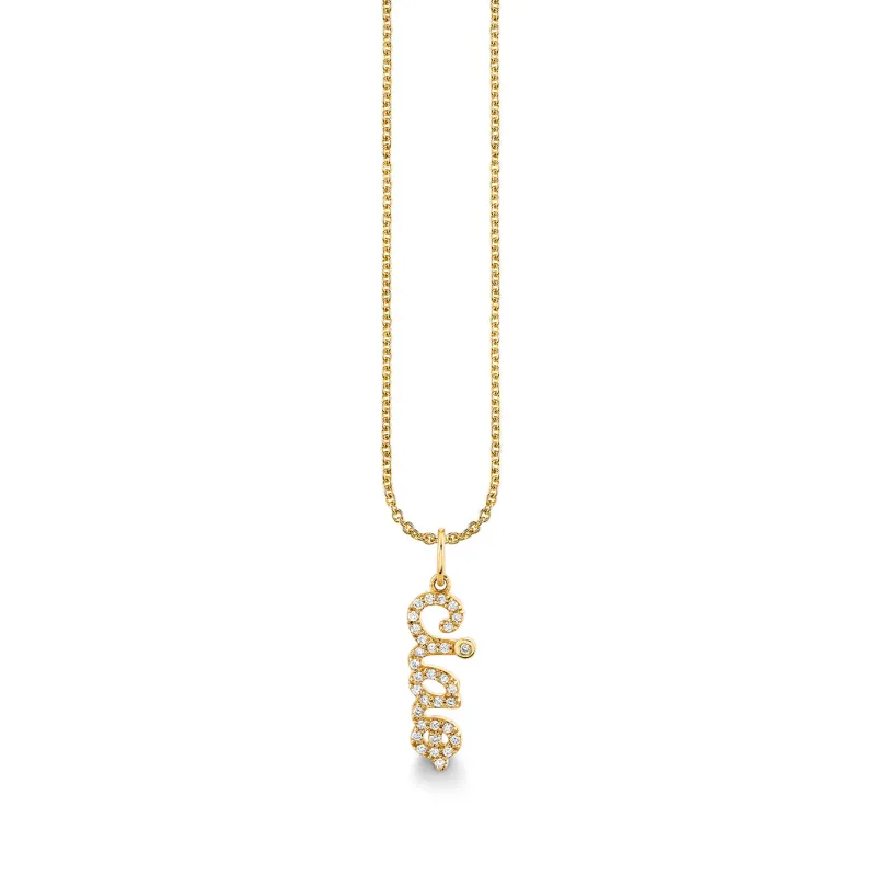 Gold & Diamond Ciao Script Charm made by Sydney Evan