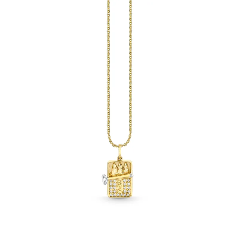 Gold & Diamond Sardine Can Charm made by Sydney Evan