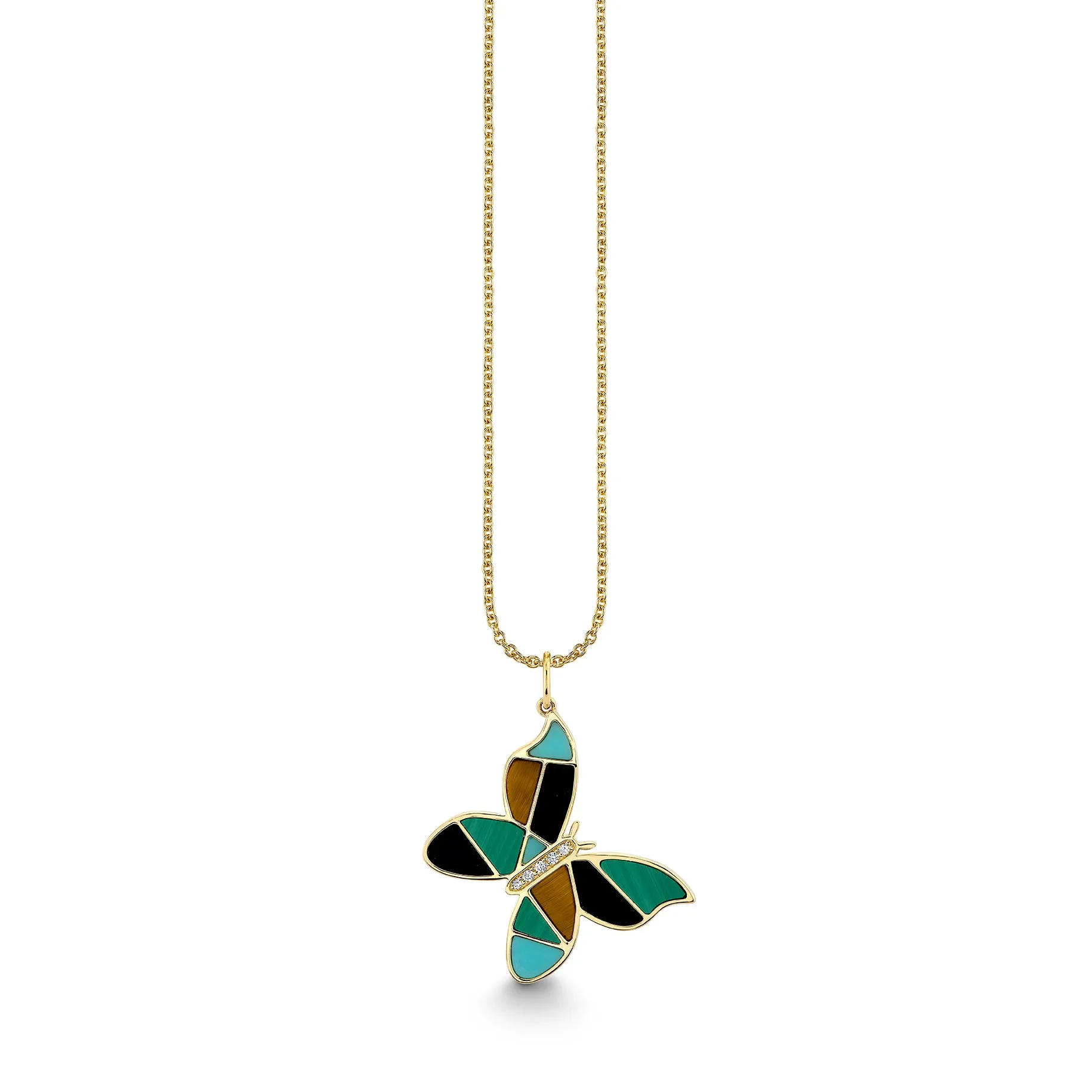Gold & Diamond Mosaic Butterfly Charm sold by Sydney Evan