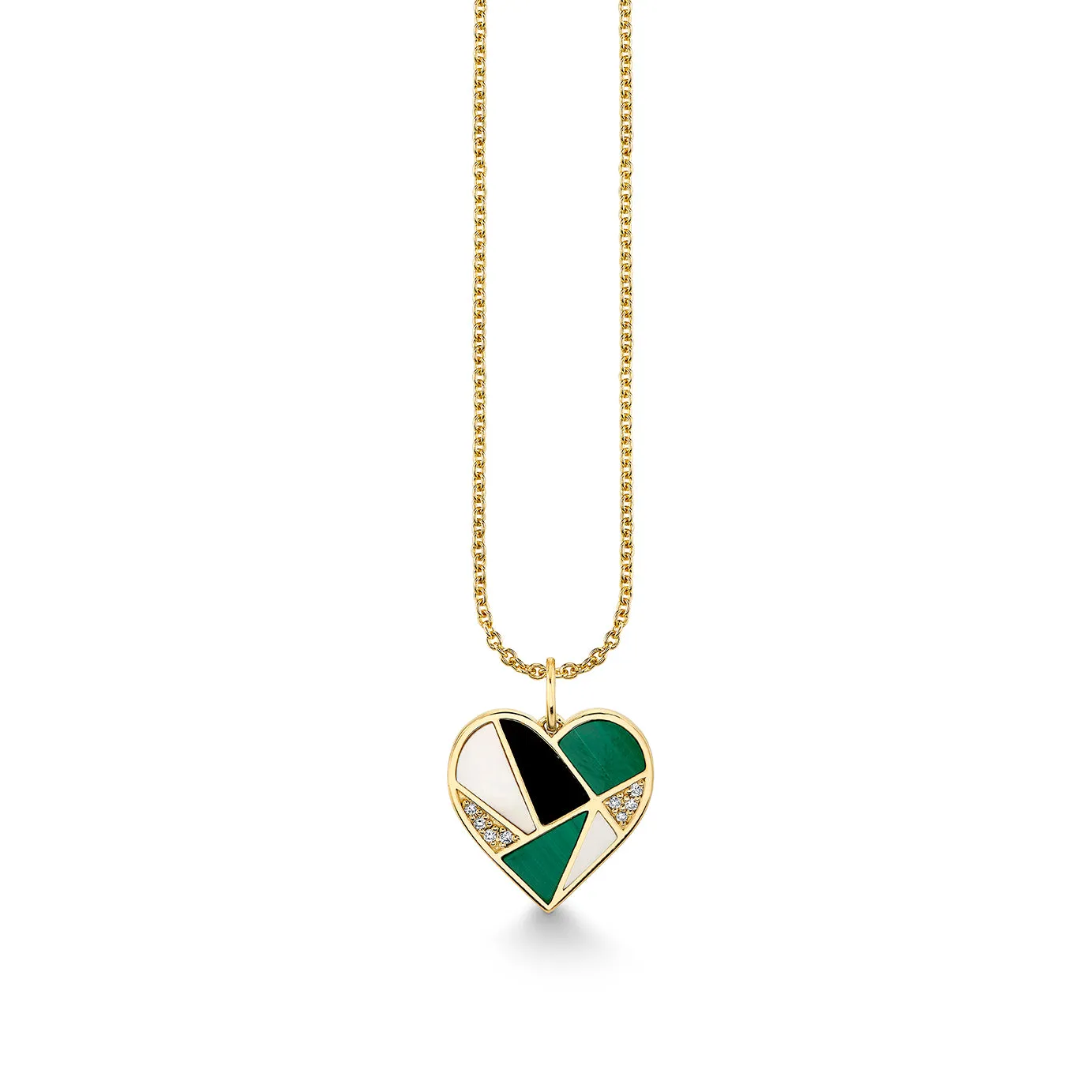 Gold & Diamond Mosaic Heart Charm sold by Sydney Evan