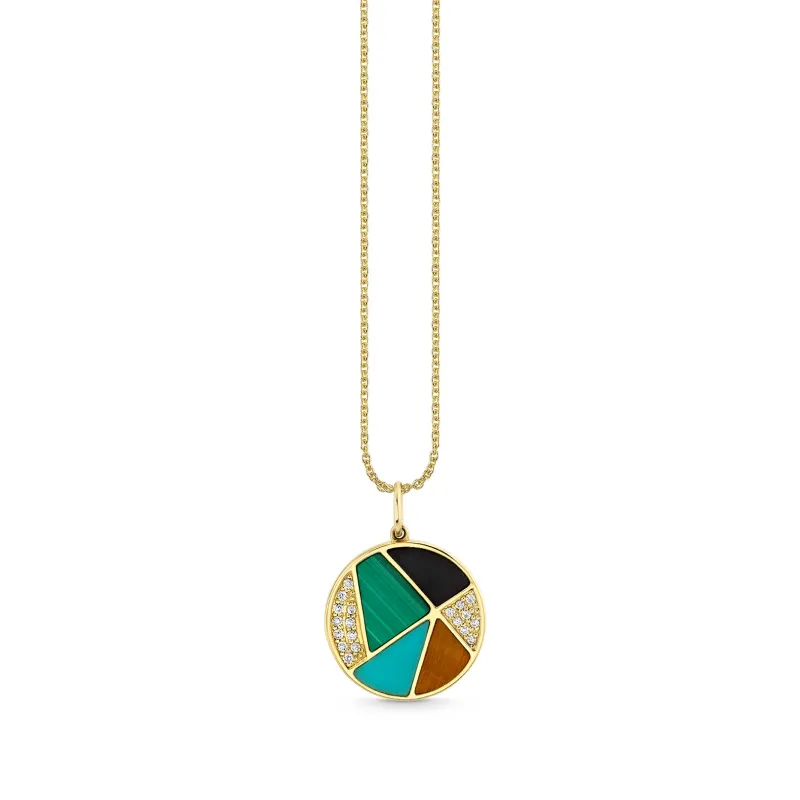 Gold & Diamond Mosaic Disc Charm made by Sydney Evan