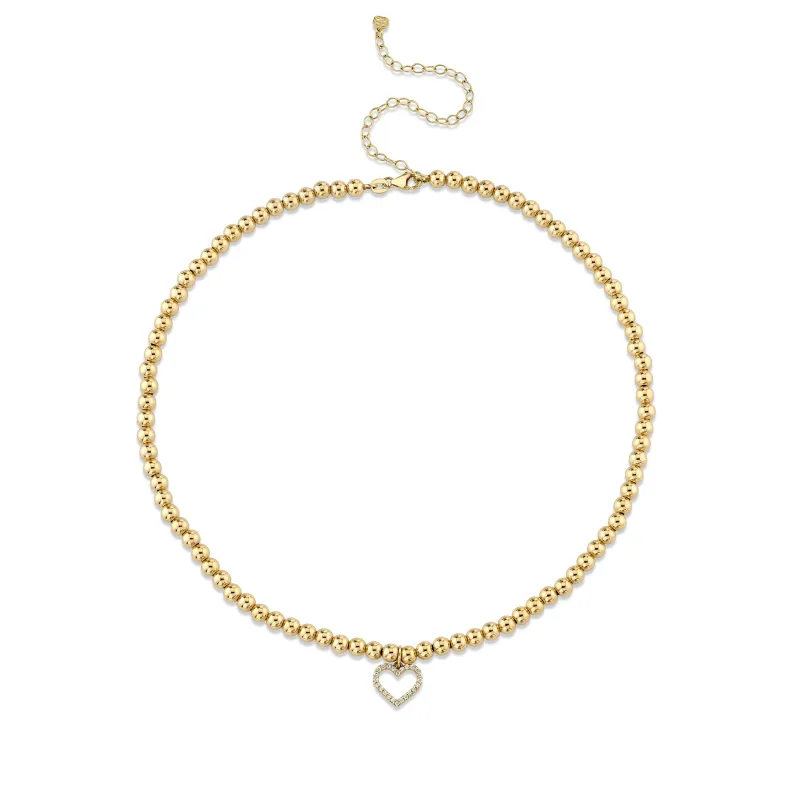 Gold & Diamond Heart Choker made by Sydney Evan