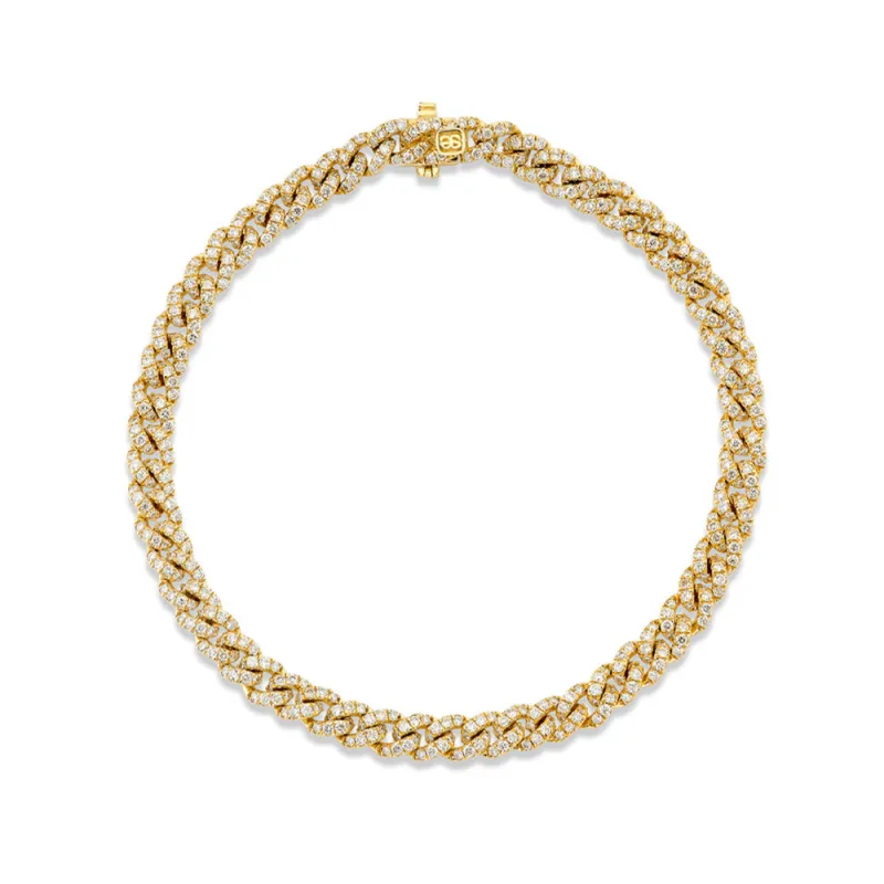 Gold & Diamond Thin Link Bracelet made by Sydney Evan