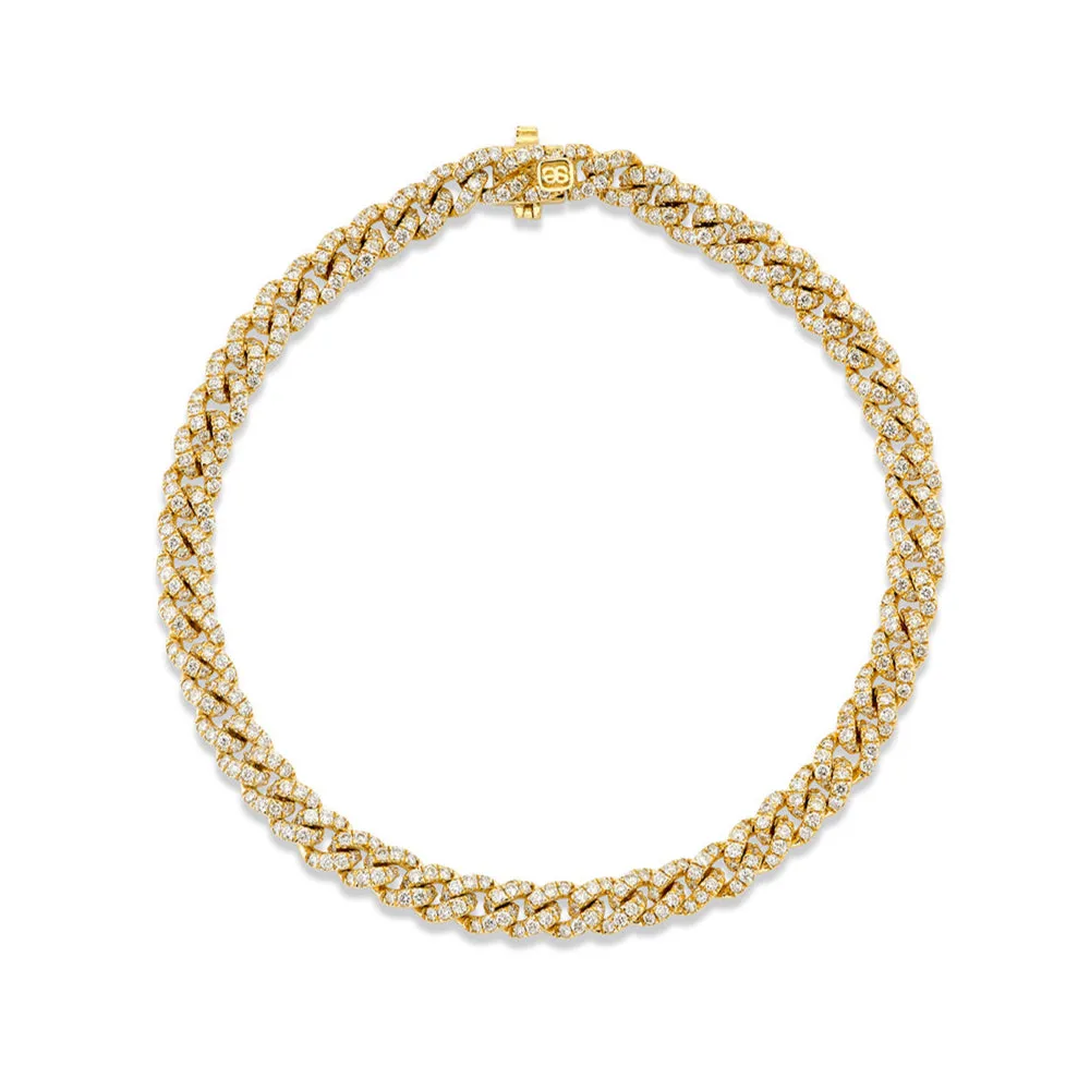 Gold & Diamond Thin Link Bracelet sold by Sydney Evan