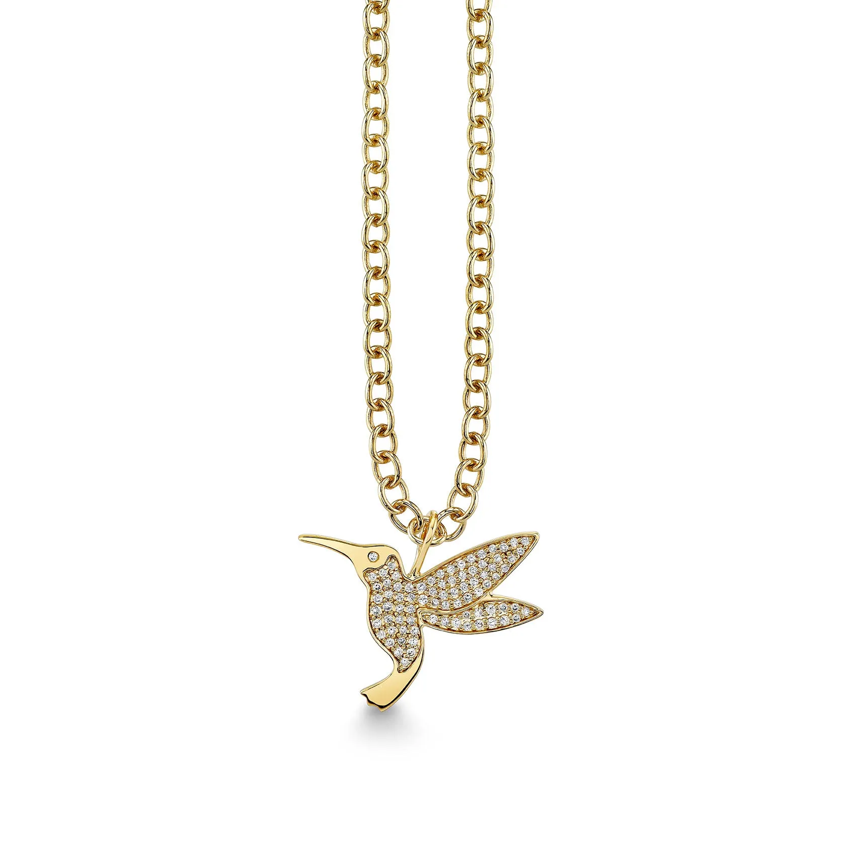Gold & Diamond Extra Large Hummingbird Charm sold by Sydney Evan