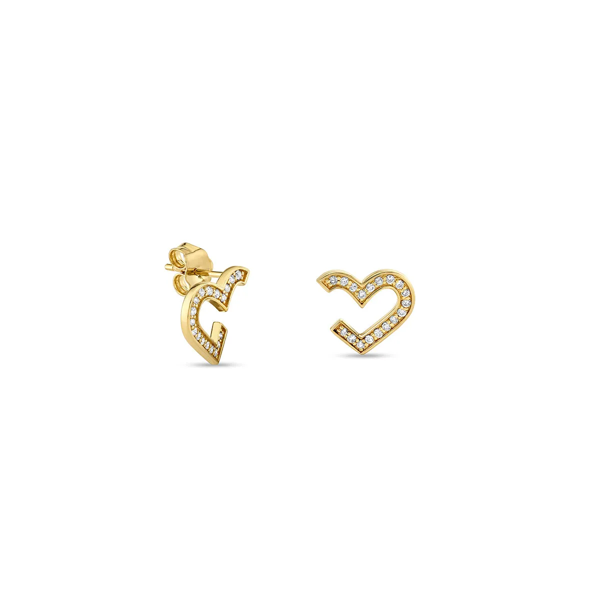 Gold & Diamond Small Heart Wrap Hoop sold by Sydney Evan