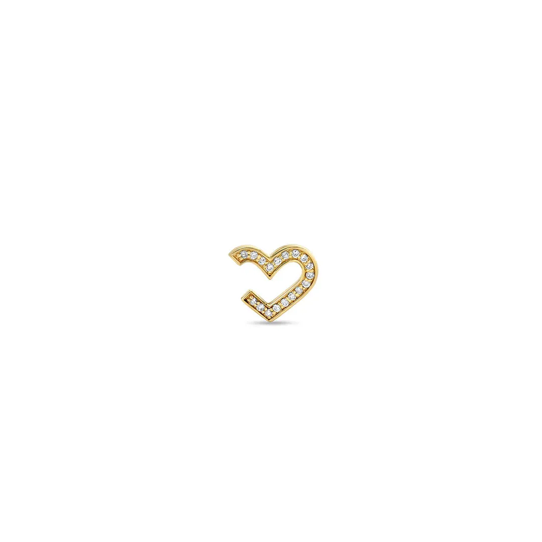 Gold & Diamond Small Heart Wrap Hoop sold by Sydney Evan product image thumbnail 3