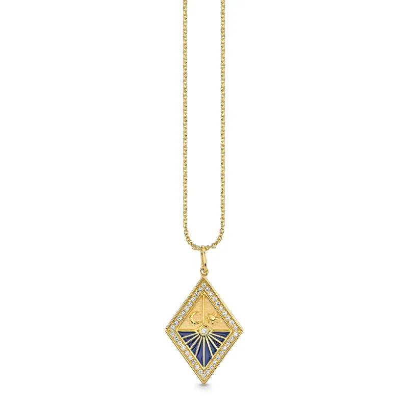Gold & Diamond Sundial Medallion made by Sydney Evan