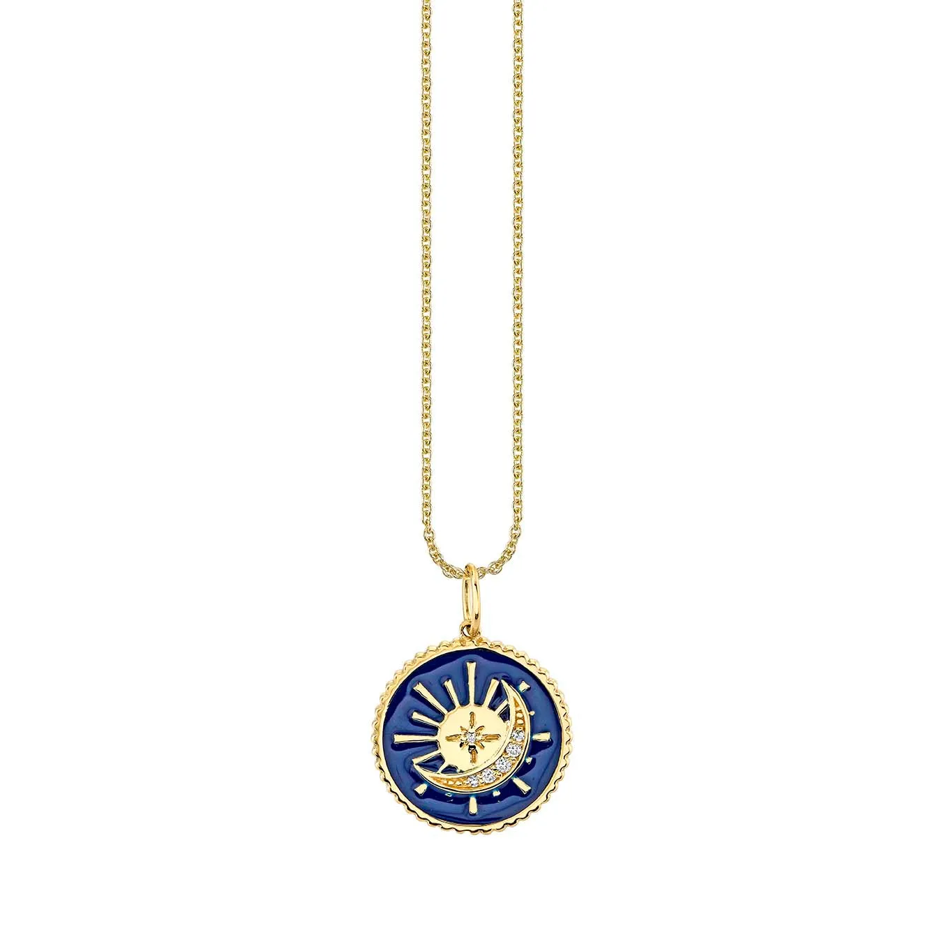 Gold & Diamond Sun & Moon Medallion sold by Sydney Evan