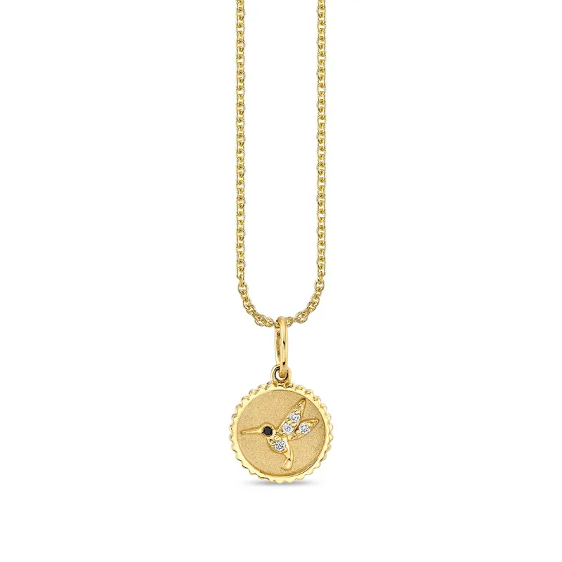 Gold & Diamond Tiny Hummingbird Coin made by Sydney Evan