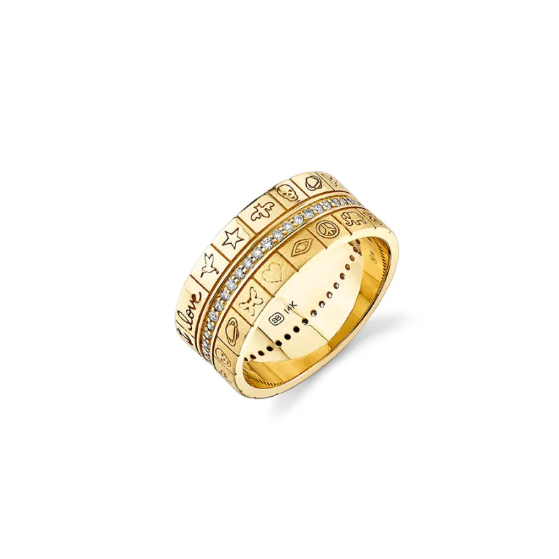Gold & Diamond Icon Ring made by Sydney Evan