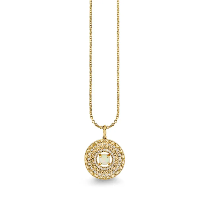 Gold & Diamond Marquise Eye Open Wheel Charm made by Sydney Evan