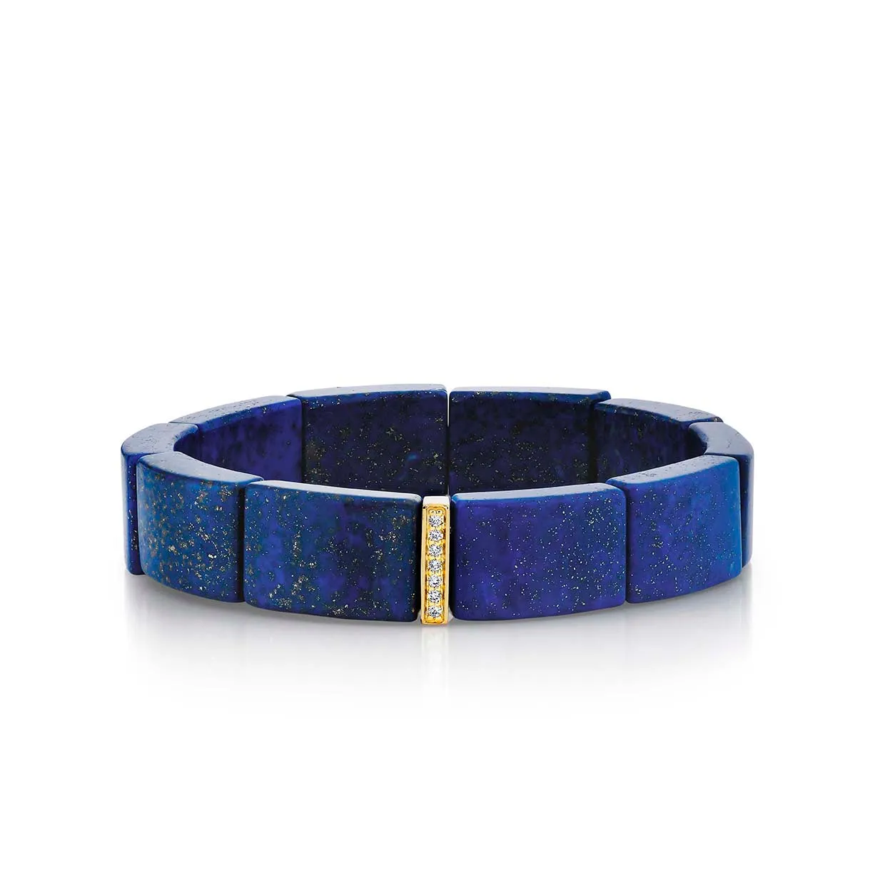 Gold & Diamond Single Row Spacer On Lapis sold by Sydney Evan