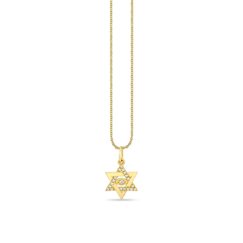 Gold & Diamond Star Of David Marquise Eye Charm made by Sydney Evan
