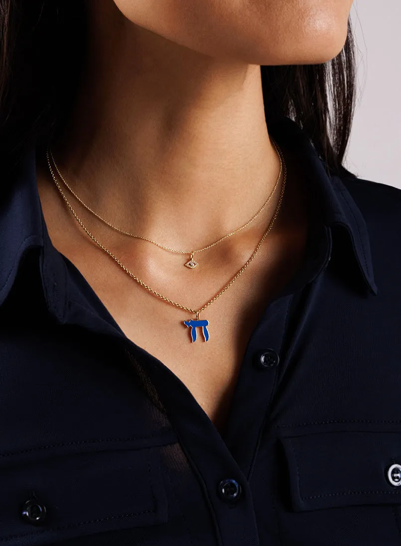 Gold & Enamel Small Chai Charm sold by Sydney Evan product image thumbnail 2