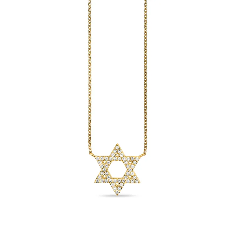 Gold & Diamond Star of David Necklace made by Sydney Evan