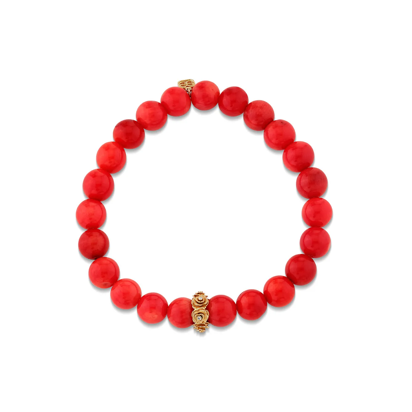 Gold & Diamond Rose Rondelle on Red Sea Bamboo sold by Sydney Evan product image thumbnail 3