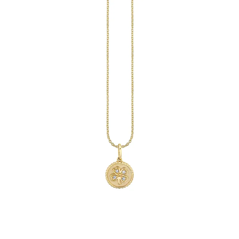 Gold & Diamond Tiny Clover Coin made by Sydney Evan
