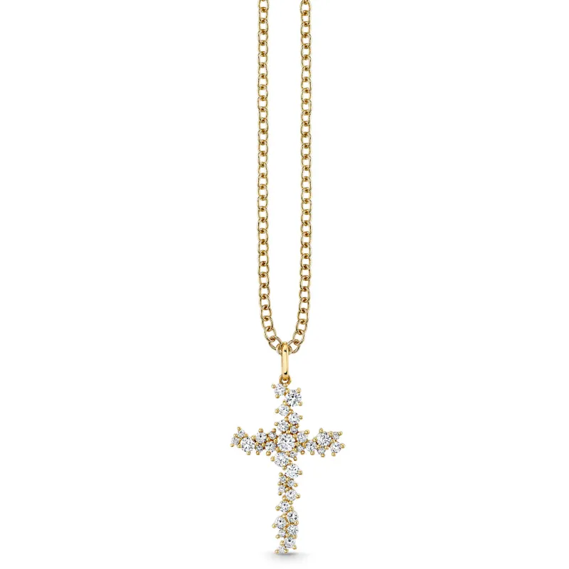 Gold & Diamond Cocktail Cross Charm made by Sydney Evan