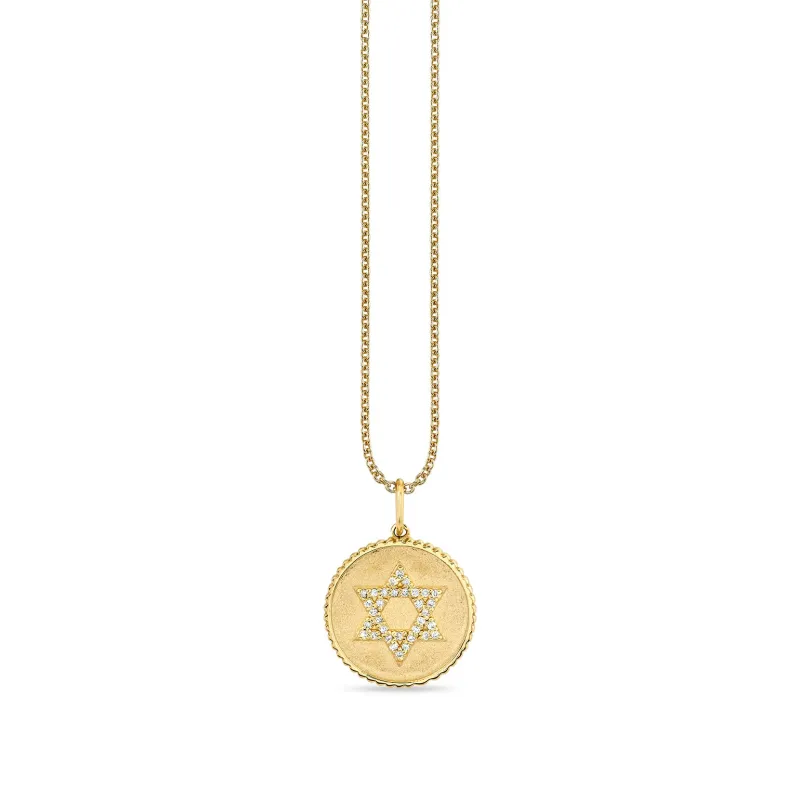 Gold & Diamond Star of David Coin made by Sydney Evan