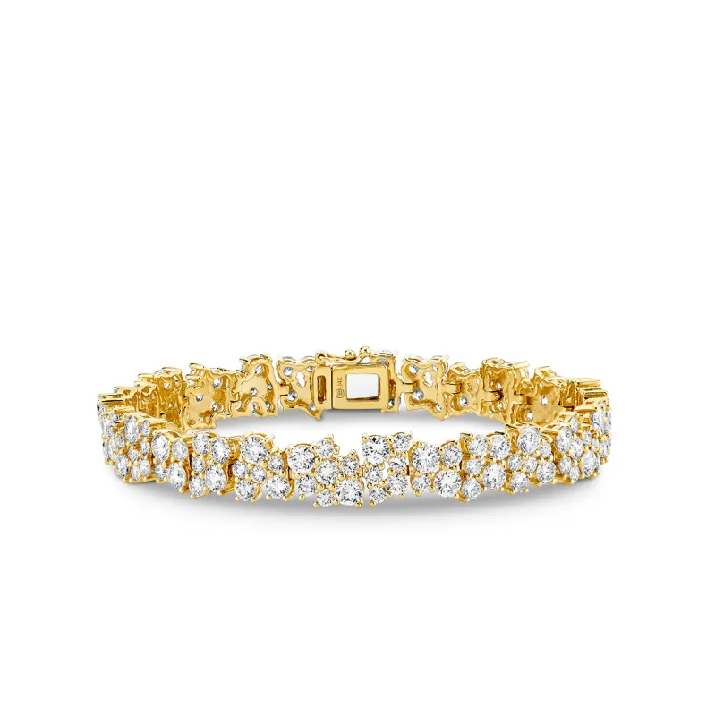 Gold & Diamond Wide Cocktail Bracelet made by Sydney Evan