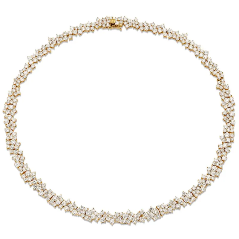 Gold & Diamond Wide Cocktail Eternity Necklace made by Sydney Evan