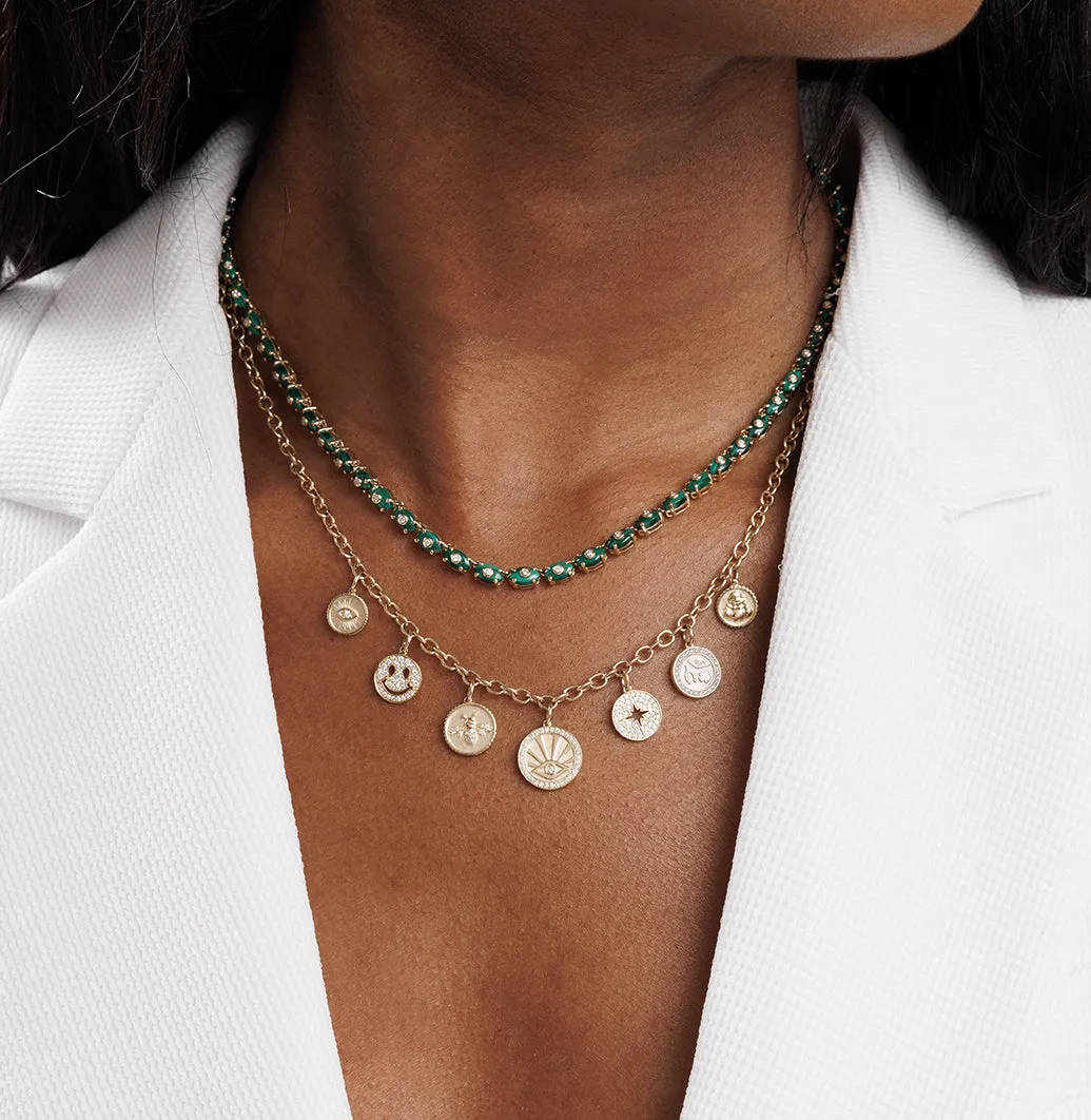 Gold & Diamond Multi-Medallion Necklace sold by Sydney Evan product image thumbnail 3