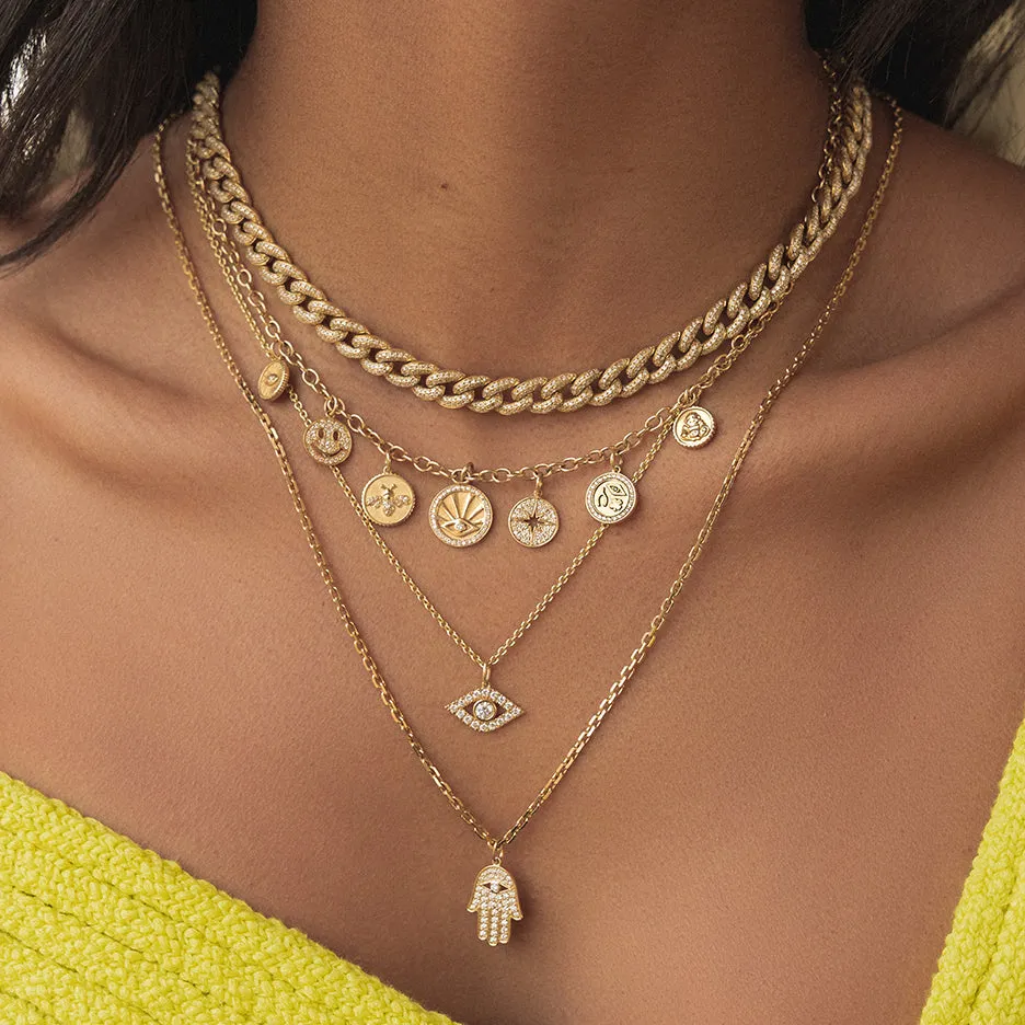 Gold & Diamond Multi-Medallion Necklace sold by Sydney Evan product image thumbnail 2