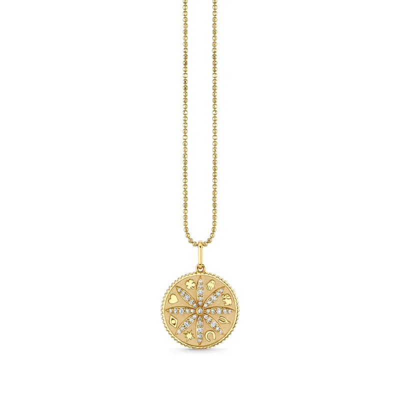 Gold & Diamond Small Sand Dollar Coin made by Sydney Evan