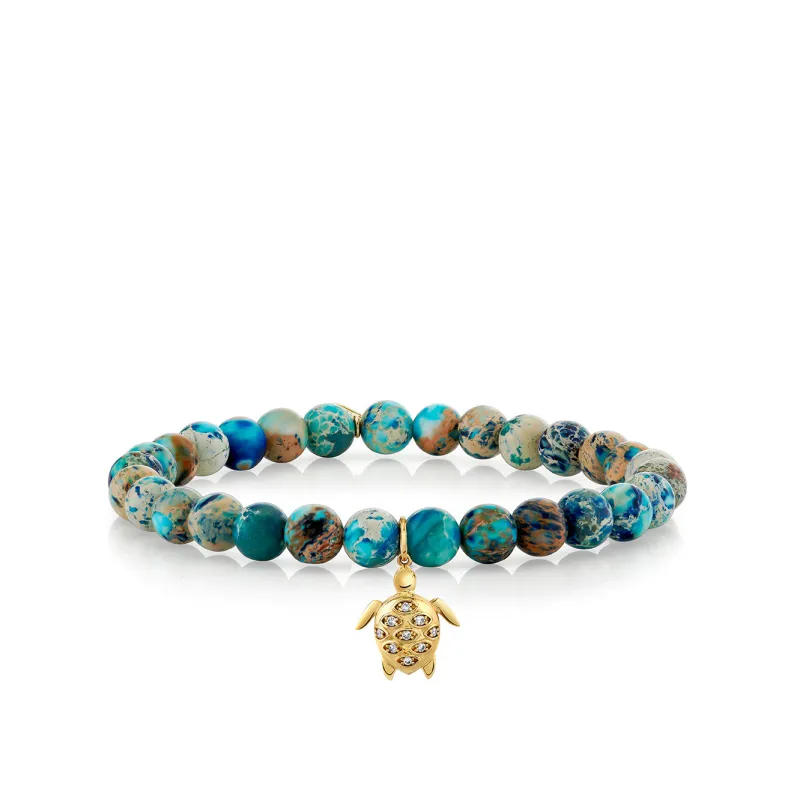 Gold & Diamond Turtle on Jasper made by Sydney Evan