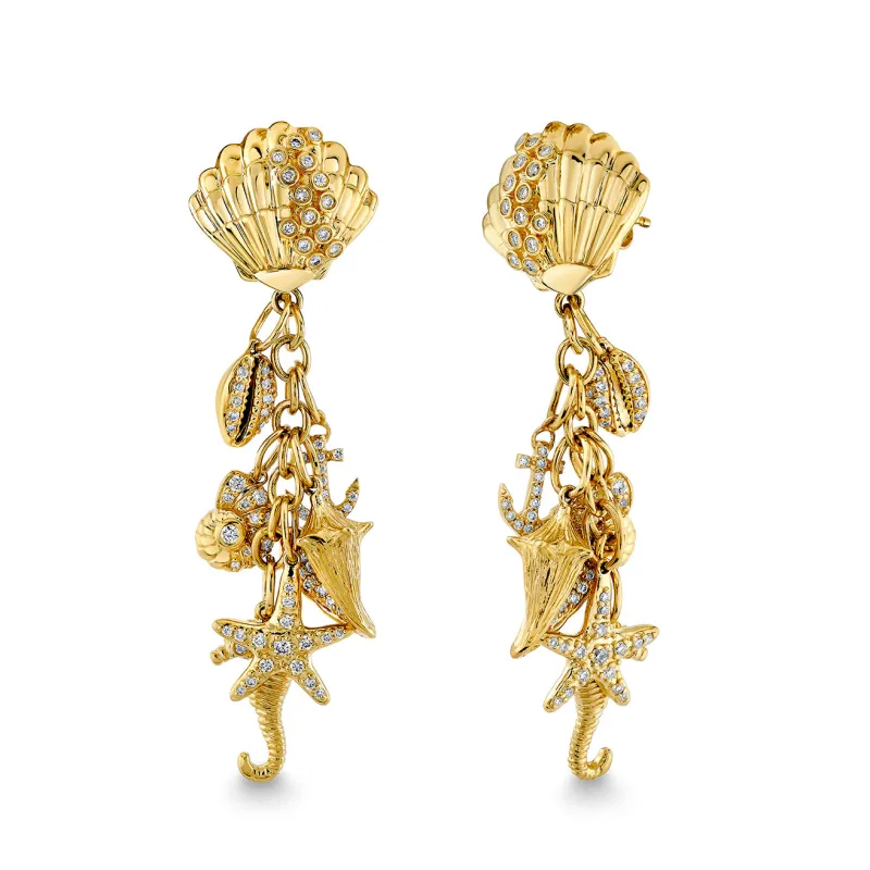 Gold & Diamond Sea Life Earring made by Sydney Evan