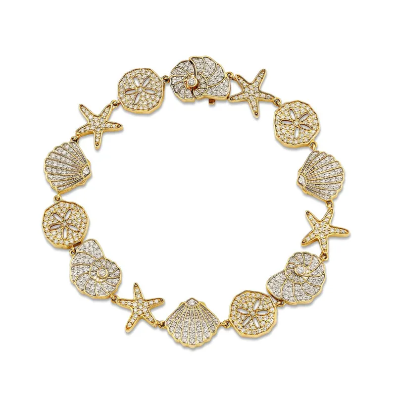 Gold & Diamond Sea Life Eternity Bracelet made by Sydney Evan