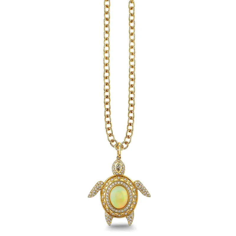 Gold & Diamond Extra Large Turtle Charm made by Sydney Evan