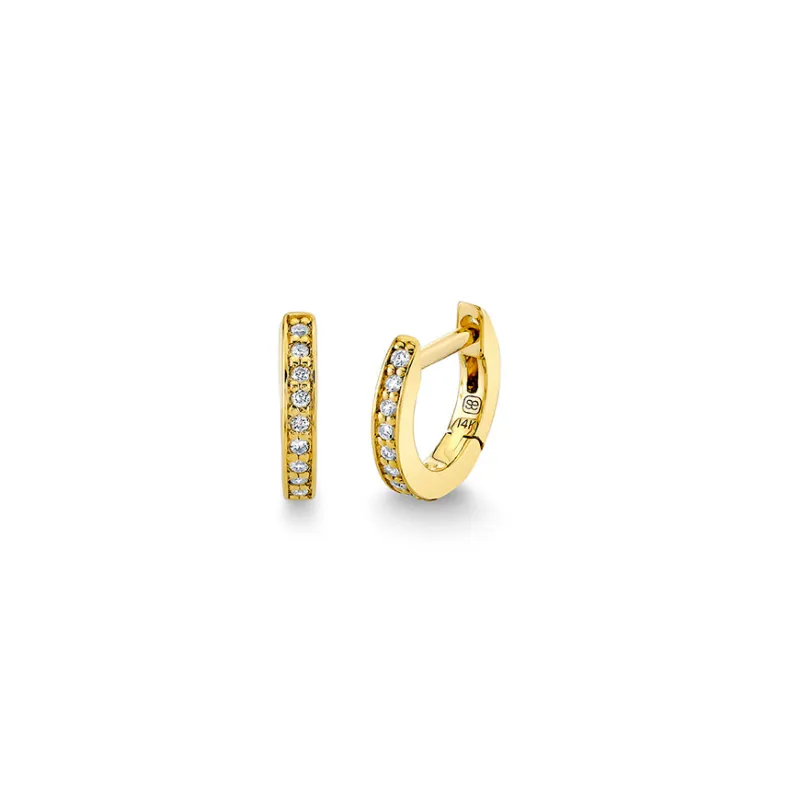 Gold & Diamond 6mm Huggie Hoop made by Sydney Evan