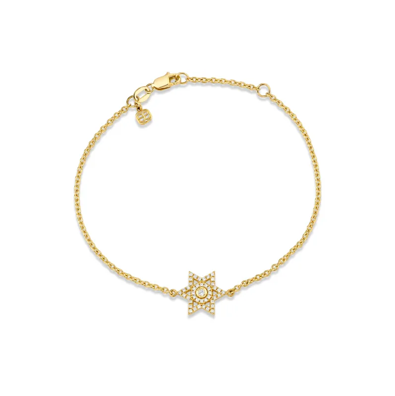 Gold & Diamond Star of David Bracelet made by Sydney Evan