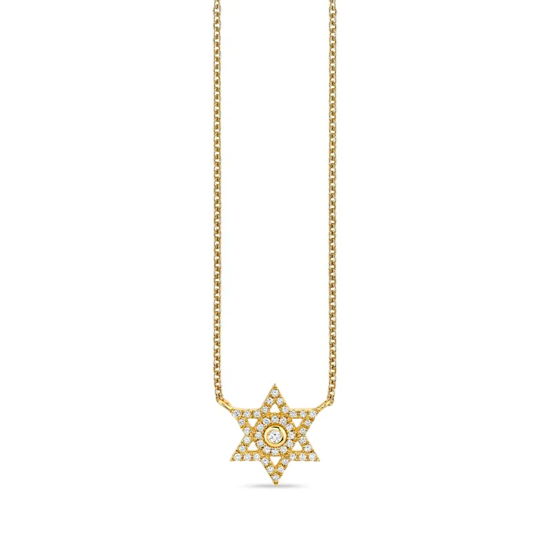 Gold & Diamond Star of David Necklace made by Sydney Evan