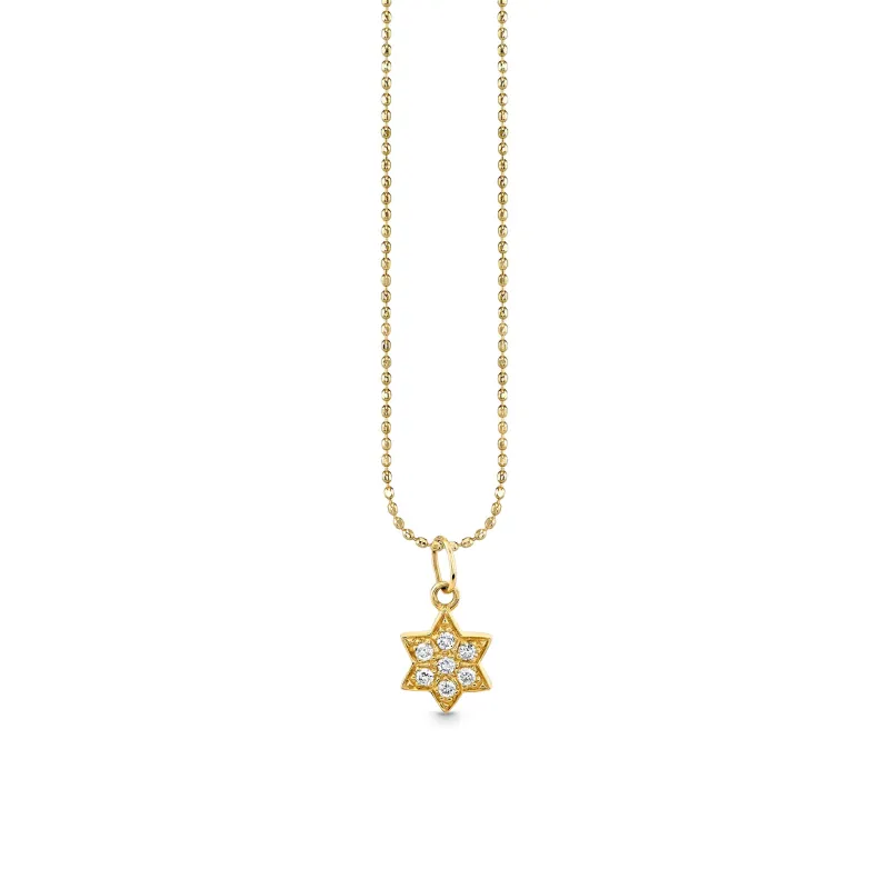 Gold & Pave Diamond Star of David Charm made by Sydney Evan