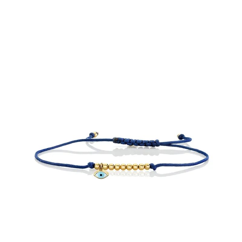 Gold & Enamel Mini Eye Cord Bracelet made by Sydney Evan