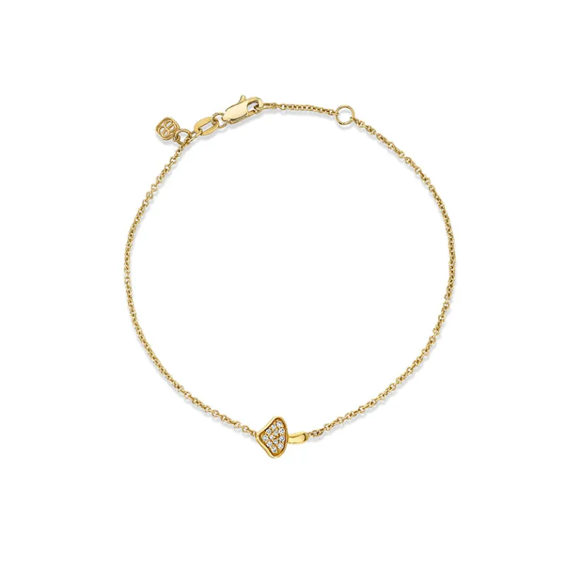 Gold & Diamond Small Mushroom Bracelet made by Sydney Evan