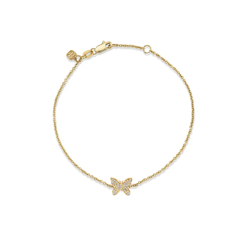 Gold & Diamond Butterfly Bracelet made by Sydney Evan