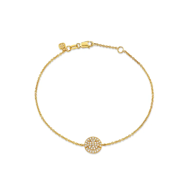 Gold & Diamond Happy Face Bracelet made by Sydney Evan