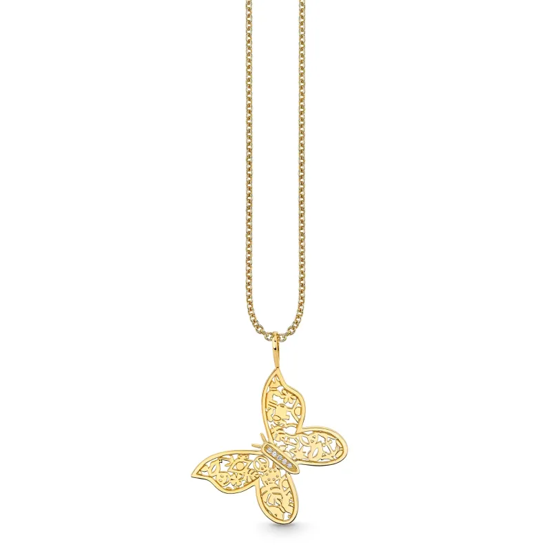 Gold & Diamond Wallpaper Butterfly Charm made by Sydney Evan
