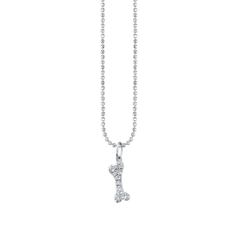 Gold & Diamond Medium Dog Bone Charm made by Sydney Evan