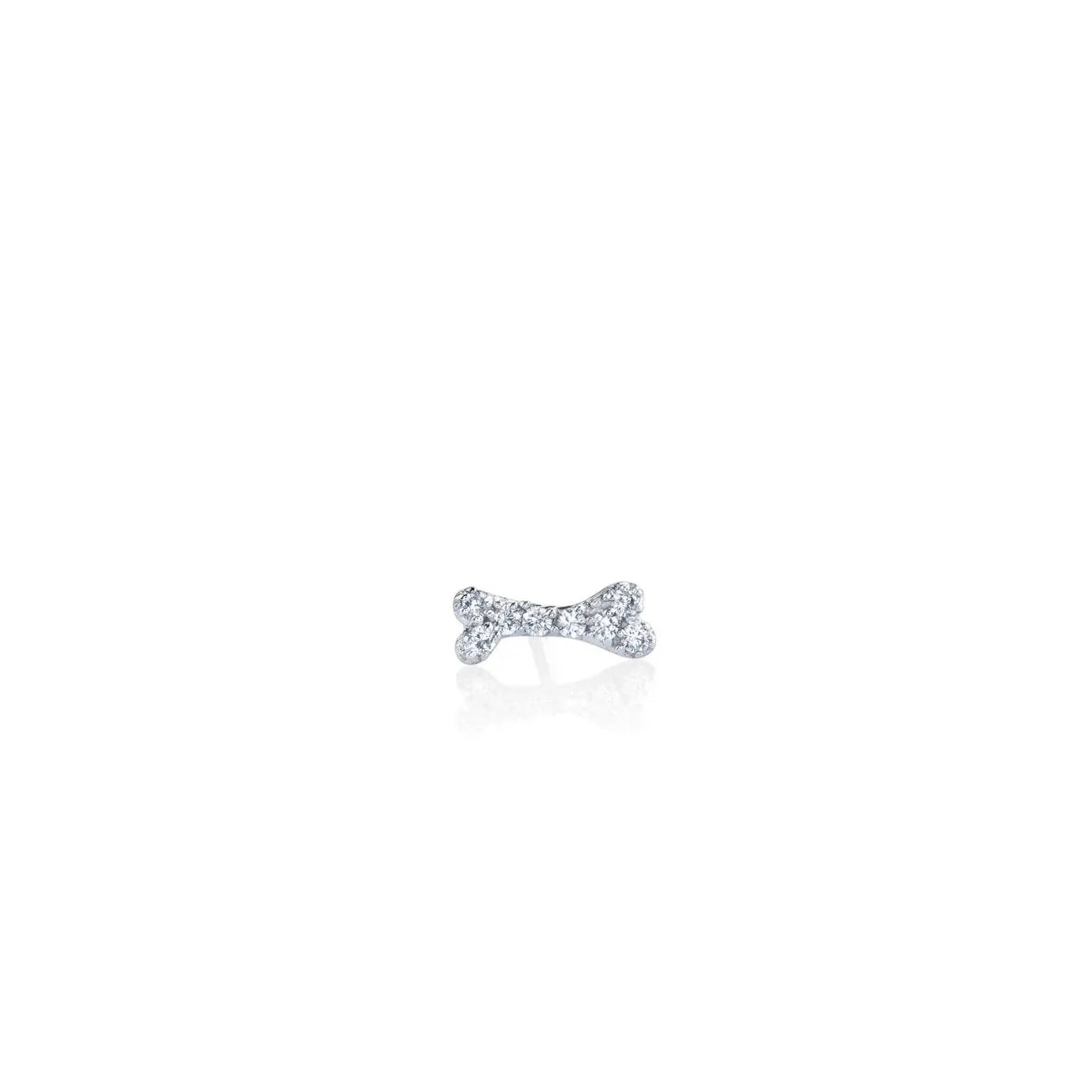 Gold & Diamond Tiny Dog Bone Stud sold by Sydney Evan product image thumbnail 3