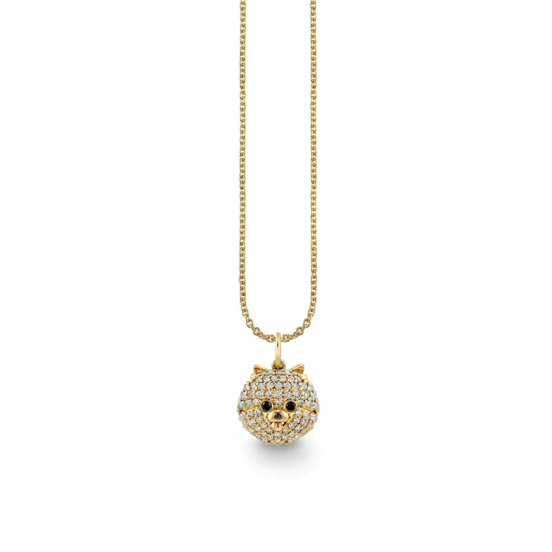 Gold & Diamond Pomeranian Charm made by Sydney Evan